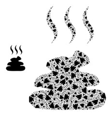 Fractal mosaic shit smell icon. Vector mosaic is constructed from repeating rotated shit smell icons. Fractal mosaic from shit smell icons.