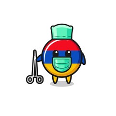 surgeon armenia flag mascot character