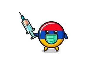 illustration of the armenia flag to fight the virus