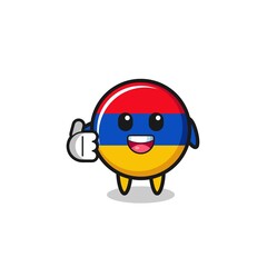 armenia flag mascot doing thumbs up gesture