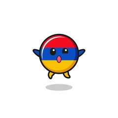 armenia flag character is jumping gesture