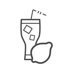 Vector linear icon with lemonade