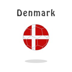 Soccer ball with Denmark flag motif. Vector illustration 