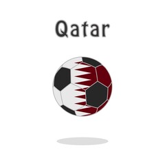 Soccer ball with Qatar flag motif. Vector illustration 