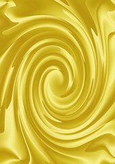 Illustration of gradient golden yellow futuristic spiral for abstract backdrop 