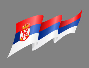 Serbian flag wavy abstract background. Vector illustration.