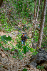 Trekking on the high mountain.