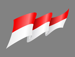 Indonesian flag wavy abstract background. Vector illustration.
