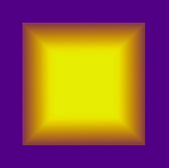 Illustration of 3D Golden Yellow and Electric Purple Frame