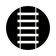 Train track / Railway icon. Simple round train track icon for web and print isolated on white background.
