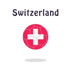 Soccer ball with Switzerland flag motif. Vector illustration