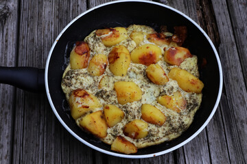 Bratkartoffeln, Pfannkuchen, Food, Essen, lecker, Pfannengericht, Vegetarisch