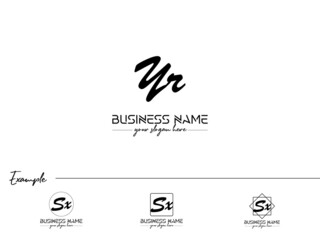 New YR Logo, Signature Yr ry Logo Letter Design For Business - obrazy, fototapety, plakaty
