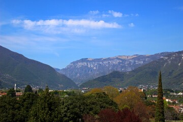 Obraz premium Italy, Veneto: View of Monte Grappa from Bassano.