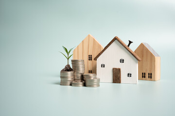 Increasing saving money to buy or rent house. Concept of saving for housing.