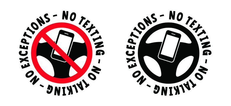 No mobile phones. Drive mobile-free, drive MONO. No mobile phones. Drive mobile-free, drive MONO. Vector traffic, road car icon or pictogram. Without distraction from apps or social media posts.