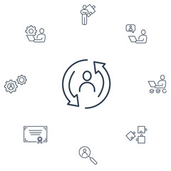 Business Management icons set . Business Management pack symbol vector elements for infographic web