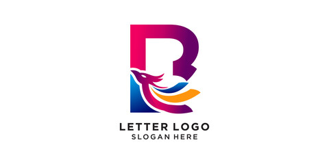 b logo with modern concept premium vector