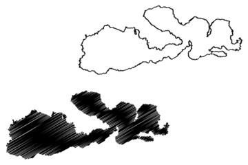 Sumbawa island (Republic of Indonesia, Lesser Sunda Islands, South East Asia) map vector illustration, scribble sketch Sumbawa map