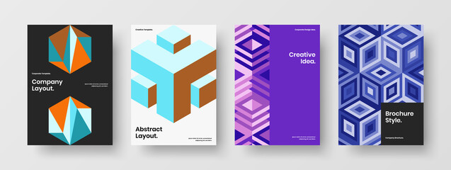 Original geometric shapes banner concept collection. Clean handbill vector design layout composition.