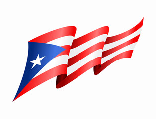 Puerto Rican flag wavy abstract background. Vector illustration.