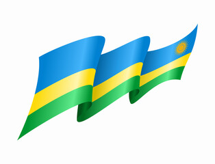 Rwandan flag wavy abstract background. Vector illustration.