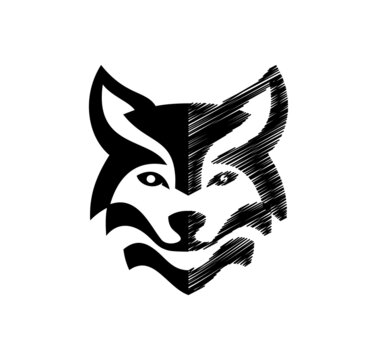 recommend clip art: Sketch Wolf Logo Vector Illustration
