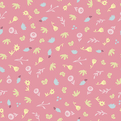 Spring summer botanical seamless pattern