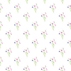 Seamless flowers pattern, floral print for wrapping and textile. Endless Decorative Background design. Perfect for textile and scrapbooking.
