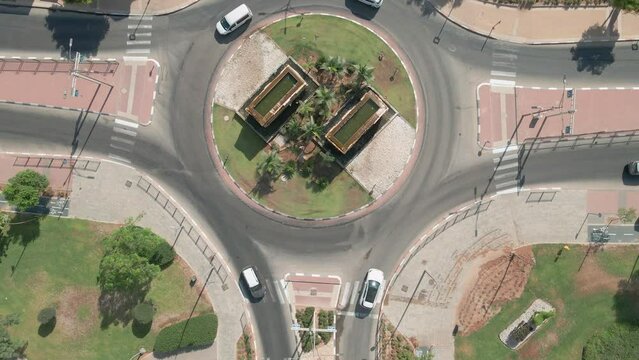 drone above new boulevard at southern district town netivot