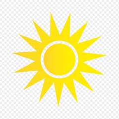 Sun icon. Weather sun icon. Yellow sun star. Summer elements for design. Vector illustration