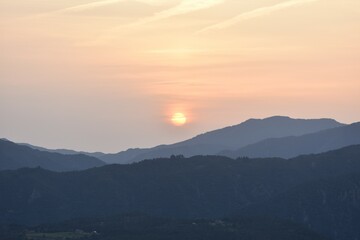 sunset in the mountains