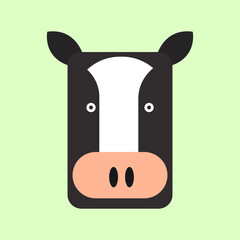 Cow head on white background. Animal. Farm. Vector illustration. EPS 10.