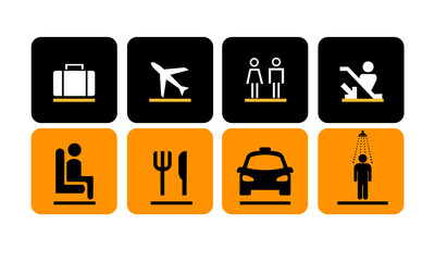 services and directions to help people at the airport vector icon ep10