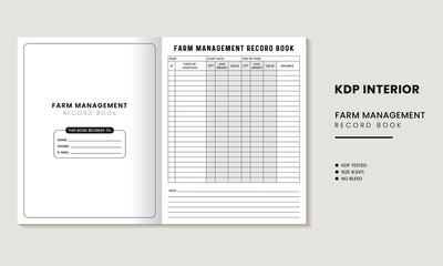 Farm Management Record Book KDP Interior