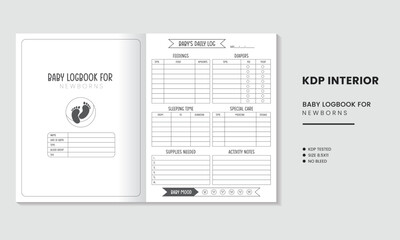 Baby logbook for newborns KDP Interior