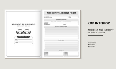 Accident and incident report book KDP interior