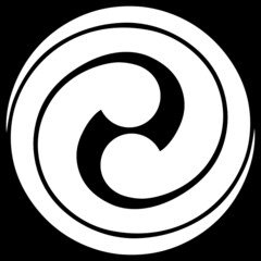 家紋です。二つ尾長巴といます。