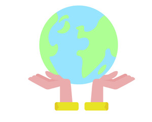 地球を支える 手 平和と環境 ベクターイラスト