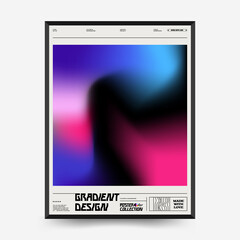 Abstract Gradient art posters for an art exhibition. Vector template with primitive shapes elements, modern hipster style.