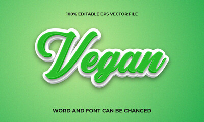 Editable 3D Text Effect with vegan natural green fresh Text Concept Style
