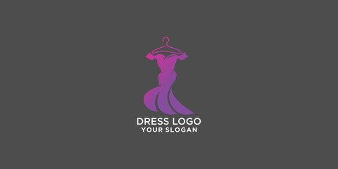 dress logo with modern concept premium vector