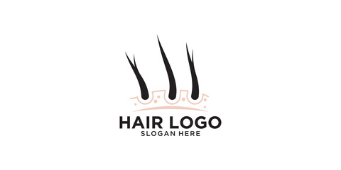 hair treatment logo with modern concept premium vector