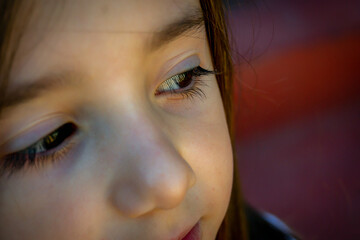 girl's eye with a pensive look