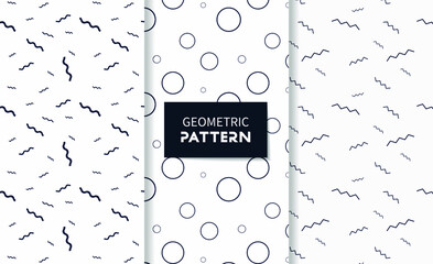 Set of geometric seamless patterns in different colors. Vector