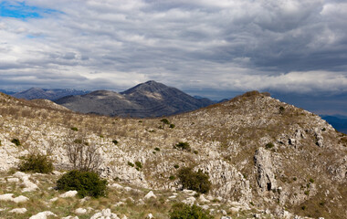 Mountains in the Dolmatia region in Croatia.