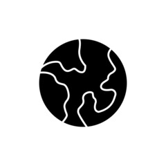 Earth icon. glyph icon style. silhouette. simple design editable. Design template vector