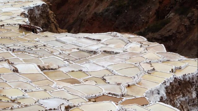Salines of Maras, in Cusco, Peru. ancient Salt extraction proccess through evaporation