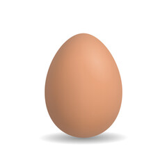 Vector realistic chicken egg isolated on white background. 3D illustration.