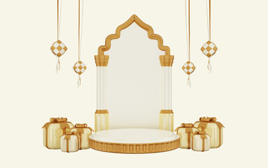 3d eid al fitr with podium display product